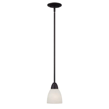Designers Fountain Torino 100 Watt 1 Light Oil Rubbed Bronze Mini-Pendant with Alabaster Glass Shade 15005-MP-34